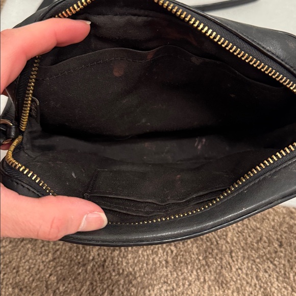 COACH Black Embossed Signature Camera Crossbody with Gold Logo - Picture 8 of 9